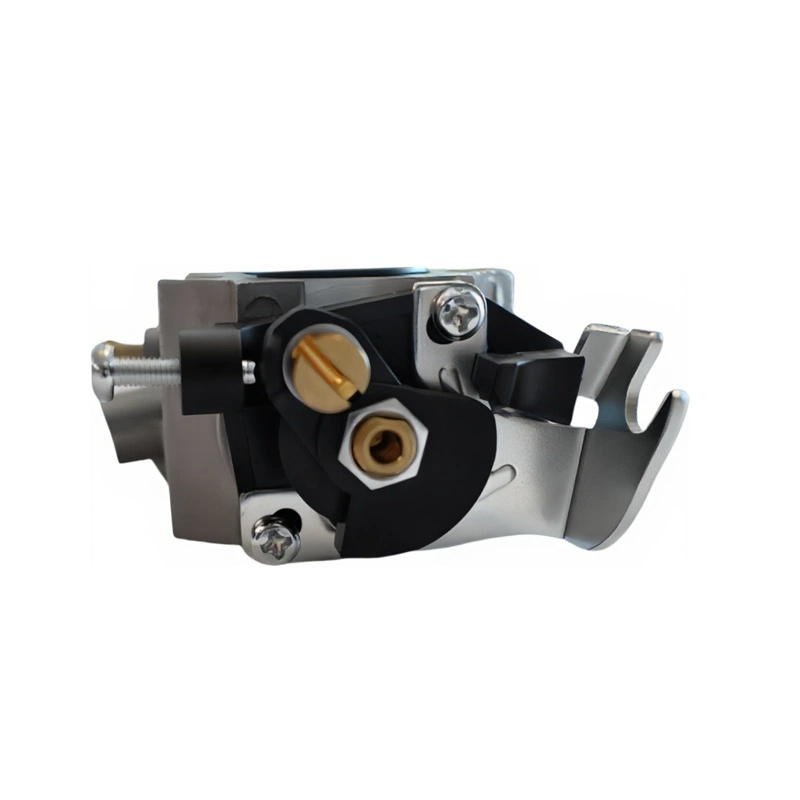 How can the idle speed control accuracy of a rotary valve carburetor be stably adjusted through a mechanical linkage mechanism?